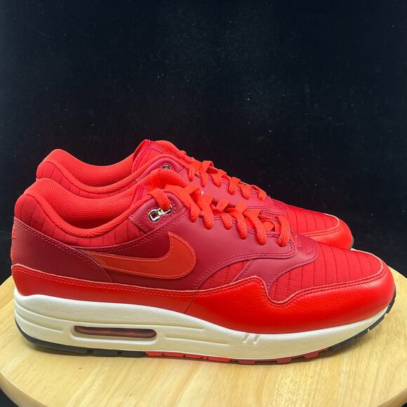 Nike Air Max 1 Men's Sz 12 Shoes HQ3607 687 Gym Red/University Red/Light Crimson - Picture 5 of 10